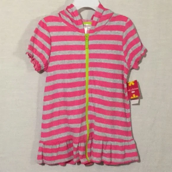 terry cloth cover up hoodie w/zipper - Picture 6 of 8